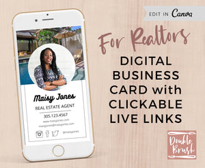 Mobile Business Card with Live CLICKABLE Links for Realtor, Real Estate Agent
