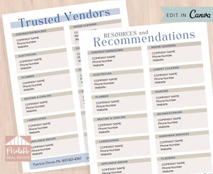 Trusted Vendors List Real Estate Flyer Template, Realtor Marketing Tool  Referral Guide