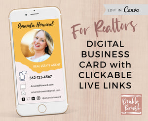 Real Estate Digital Business Card Canva Template with CLICKABLE Live Links