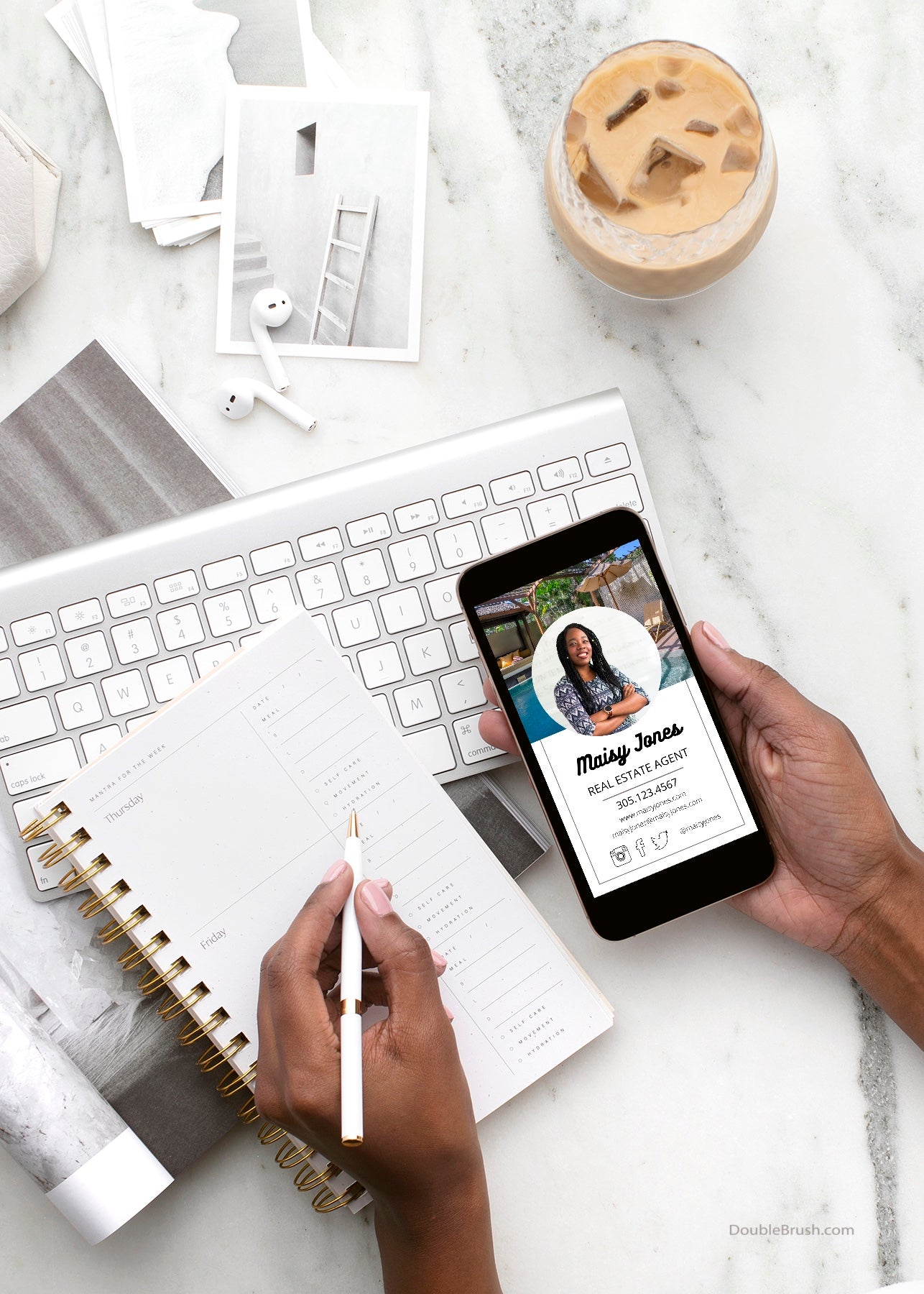 Mobile Business Card with Live CLICKABLE Links for Realtor, Real Estate Agent