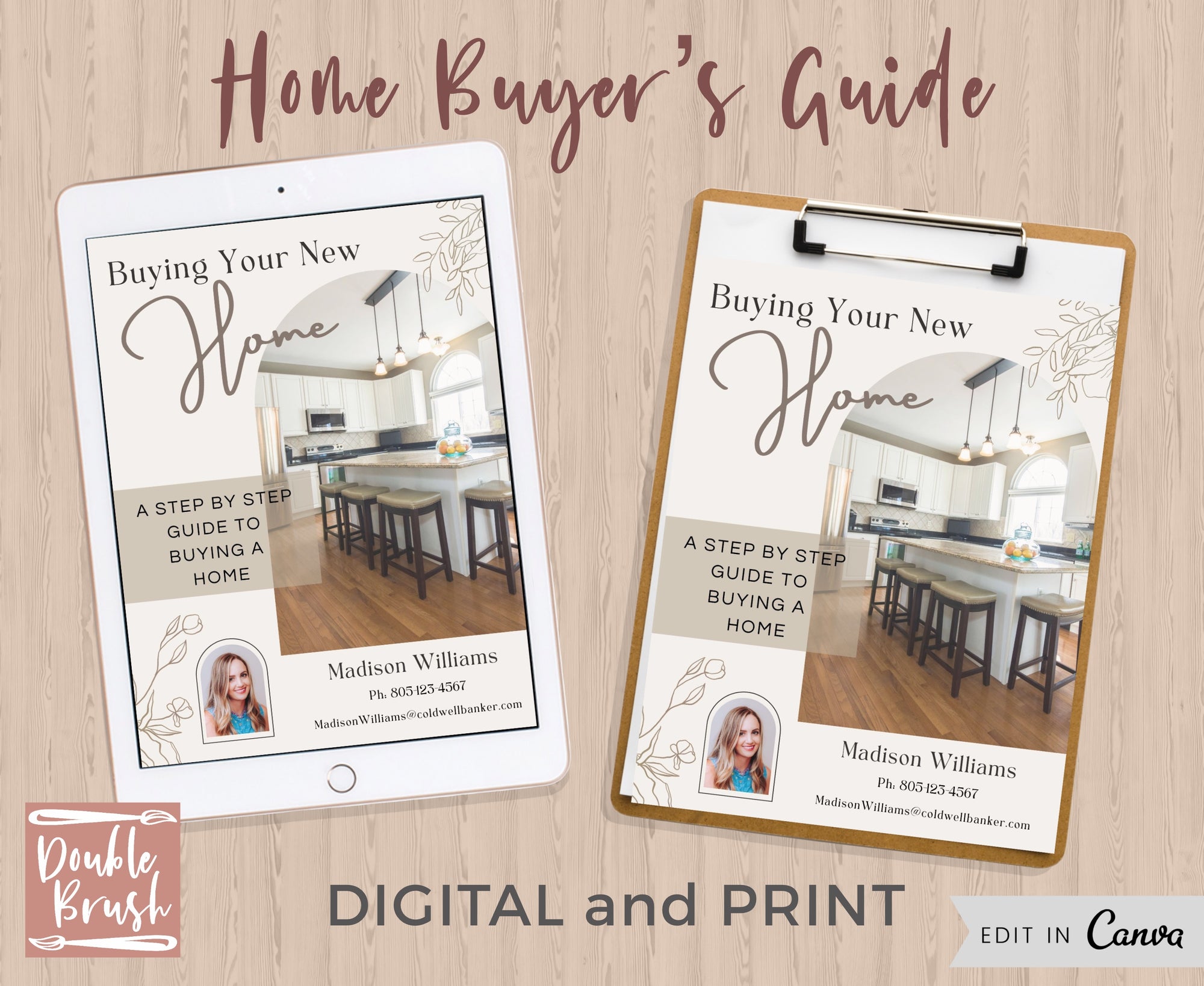Real Estate Home Buyer Guide & Home Seller Guide, Editable Canva Templates