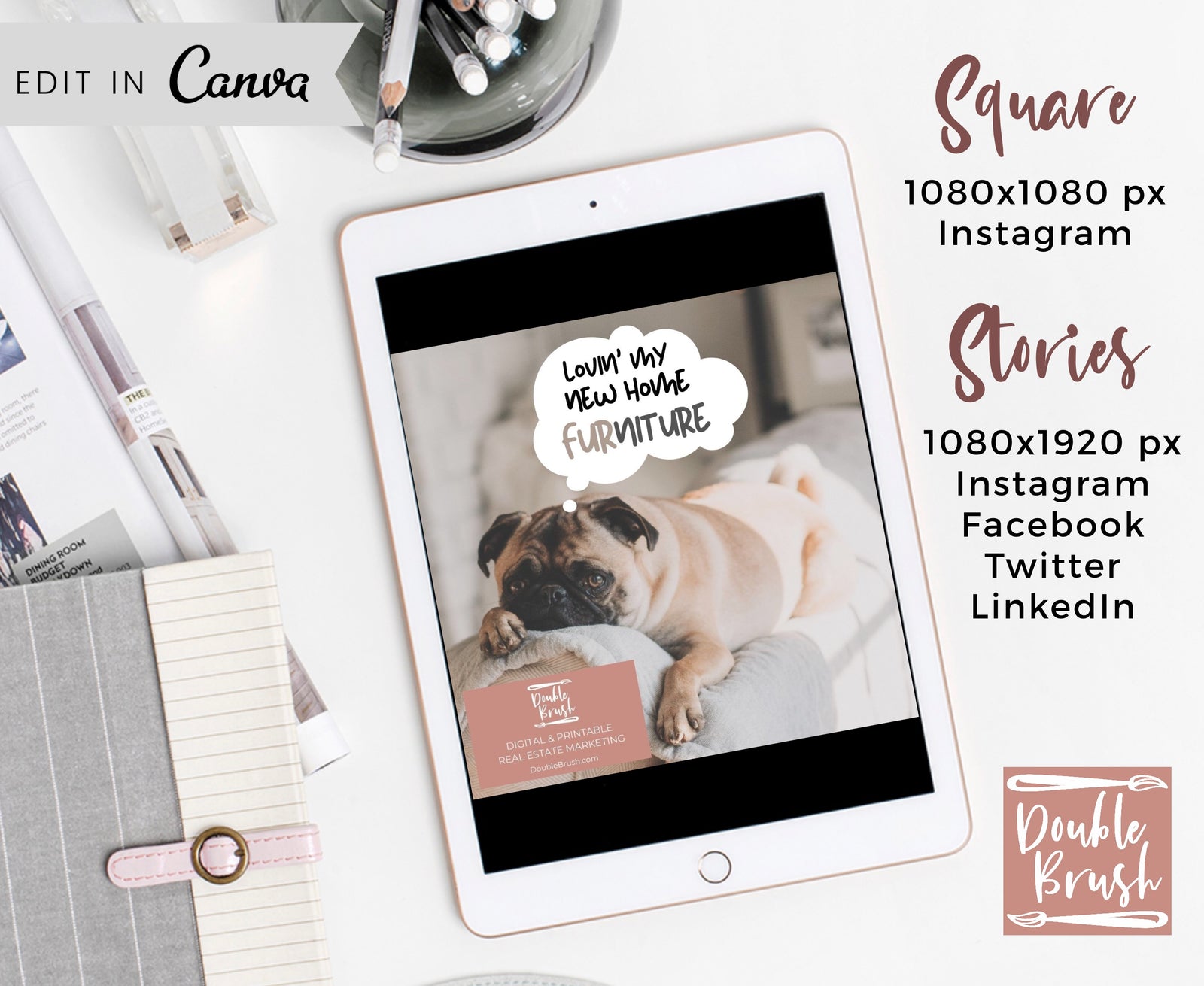 Funny New Home Dog Video for Real Estate Marketing, Canva Video Template