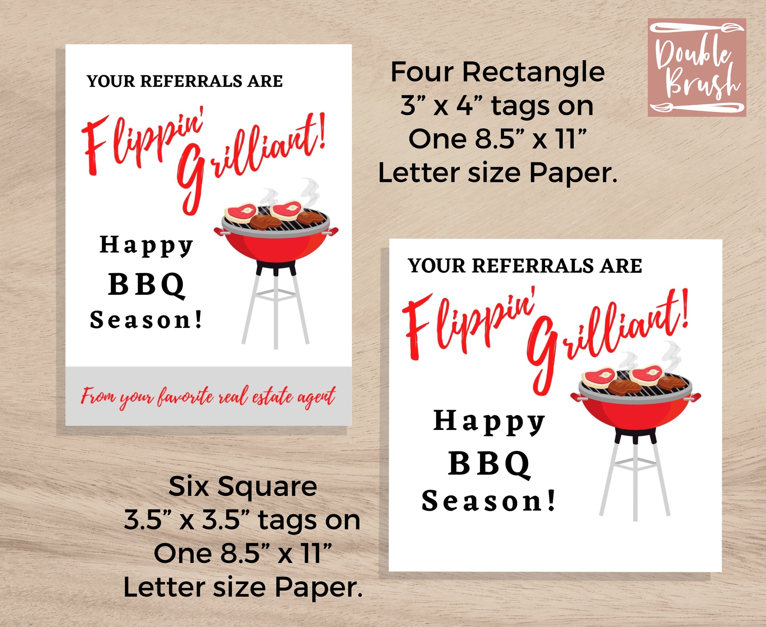 BBQ Pop By Tags, Printable Real Estate Marketing Gift Tag for Referral ...