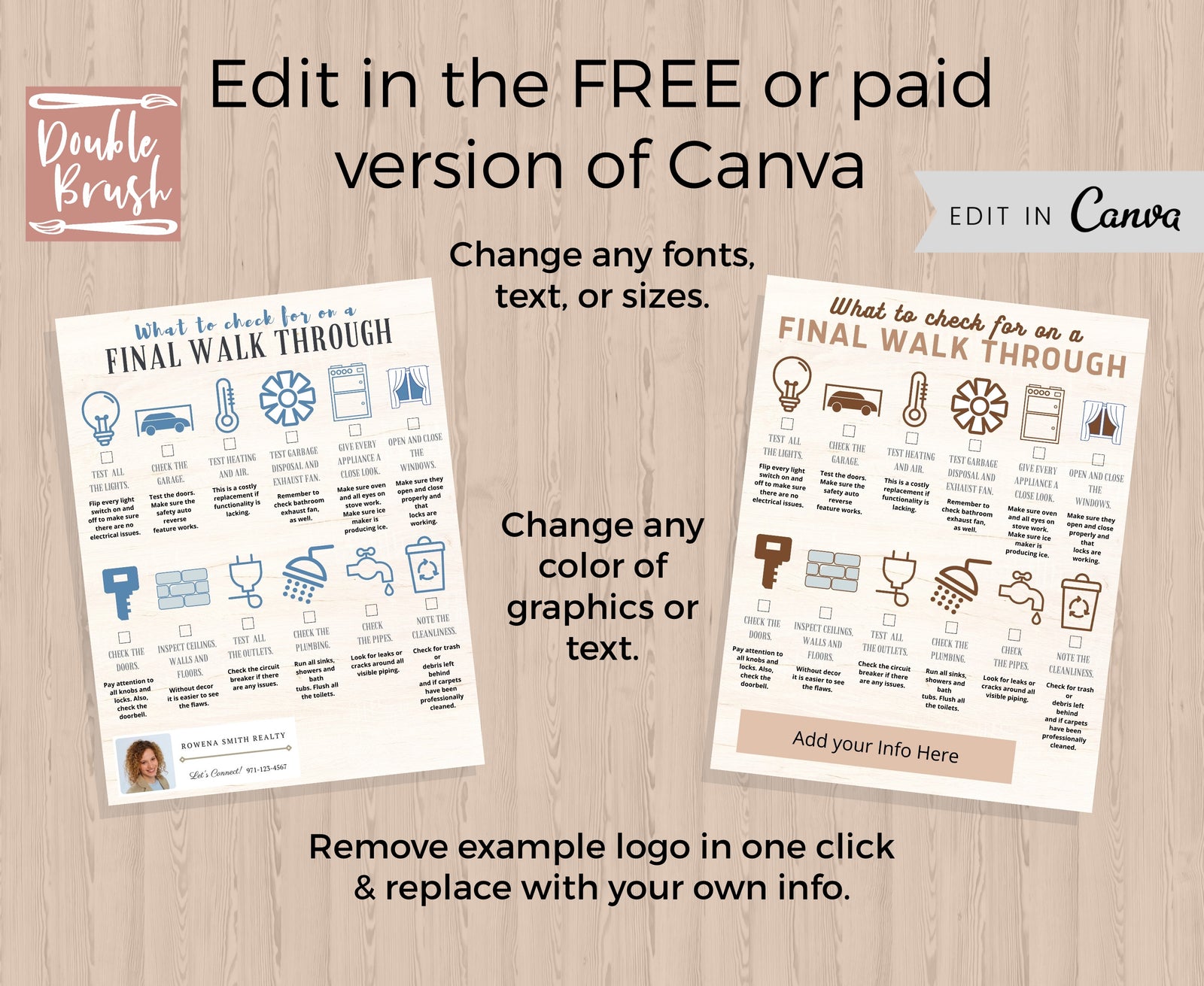 Buyer Final Walk Through Checklist, Real Estate Home Feature Digital Download