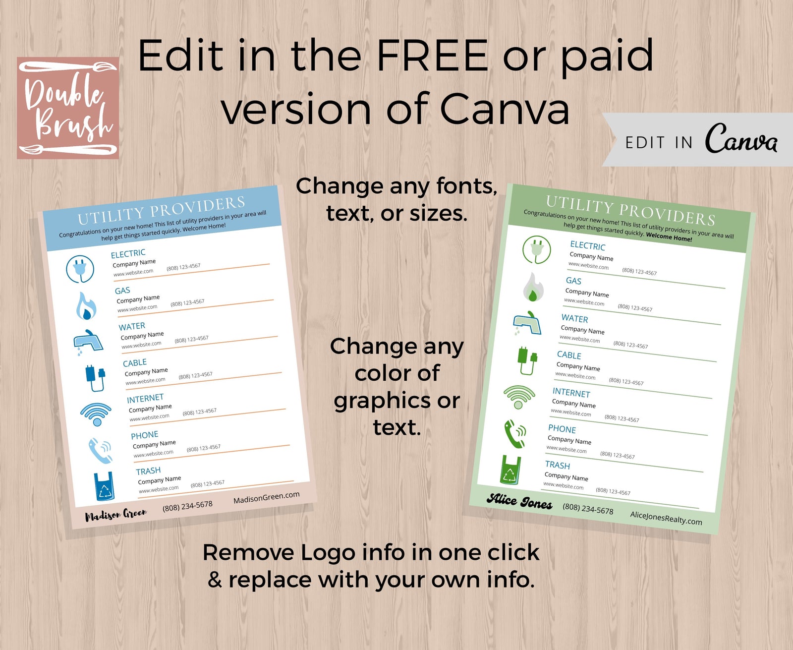 Real Estate Flyer Utility Service Providers List Template, for New Home Buyer