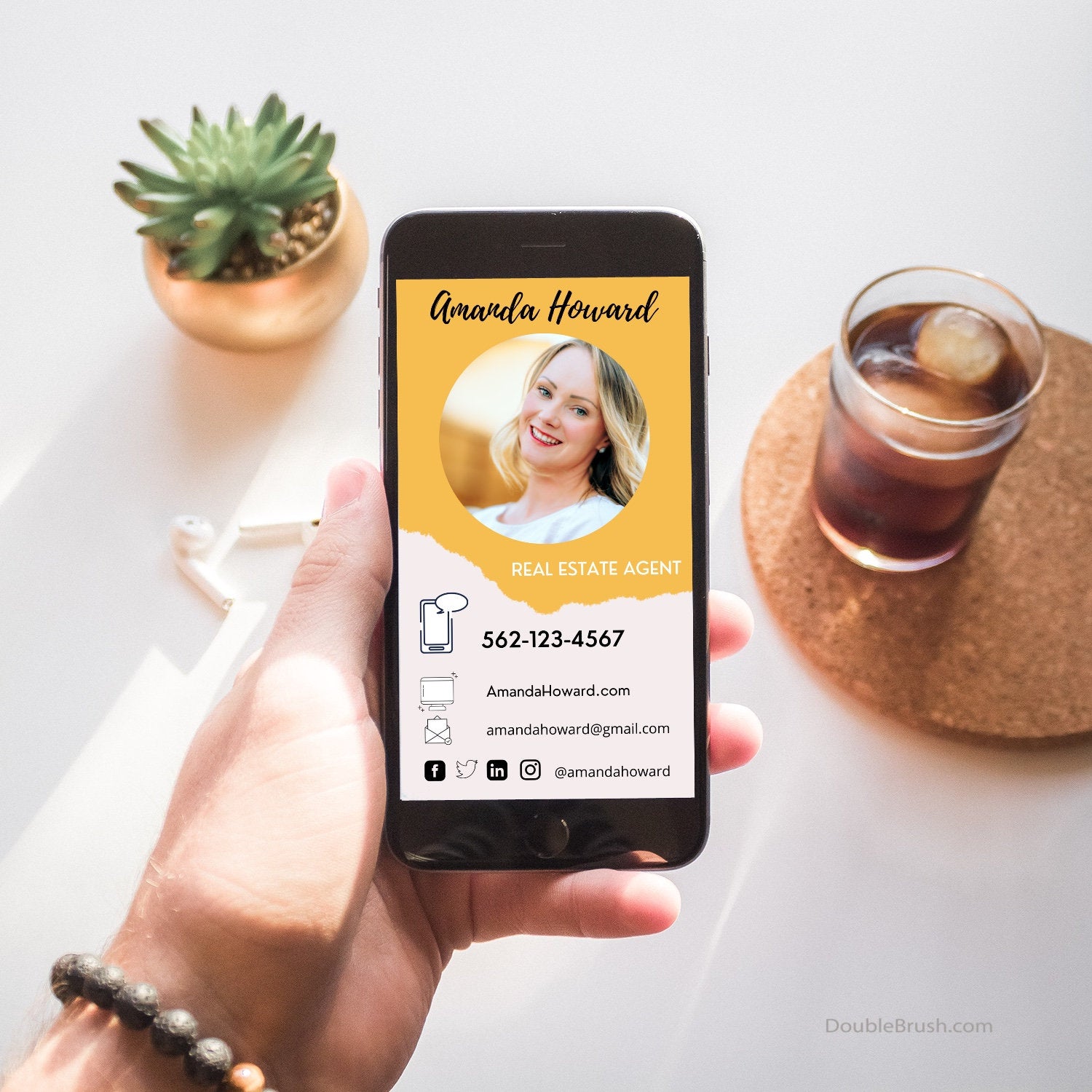 Real Estate Digital Business Card Canva Template with CLICKABLE Live Links