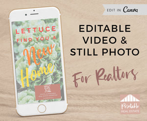 Instagram Stories Real Estate Marketing Video, Vegetarian Animated Template, Video Animation Facebook Real Estate Digital Download REV015