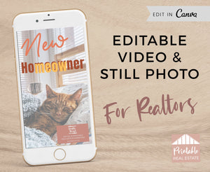 Funny Cat Real Estate Marketing Video Template, Social Media Instagram Facebook