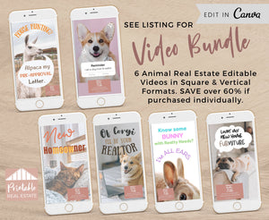 Funny Animal Real Estate Marketing Video Editable Animated Template, Corgi Dog