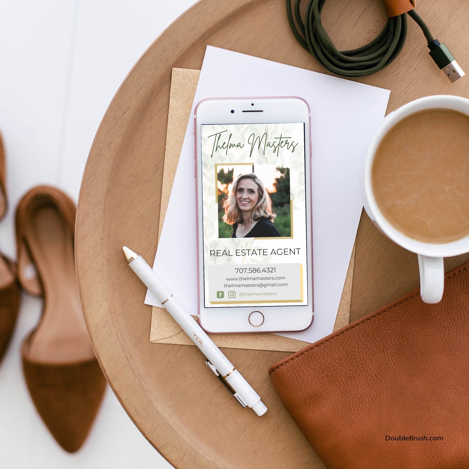 Realtor Digital Business Card with Live CLICKABLE Links! Real Estate Agent Template