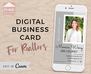 Real Estate Business Card Digital, Editable Canva Template with Live Links