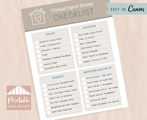 Virtual Open House Checklist, Zoom Real Estate Video Checklist, Realtor Marketing Social Media Open House, YouTube, Google, Facebook SPF012