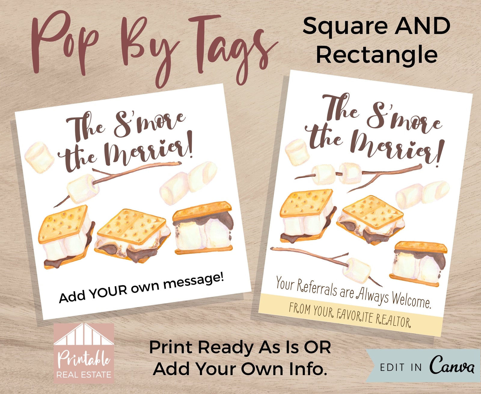 S'mores Real Estate Client Thank You Referral Pop by Tags Template