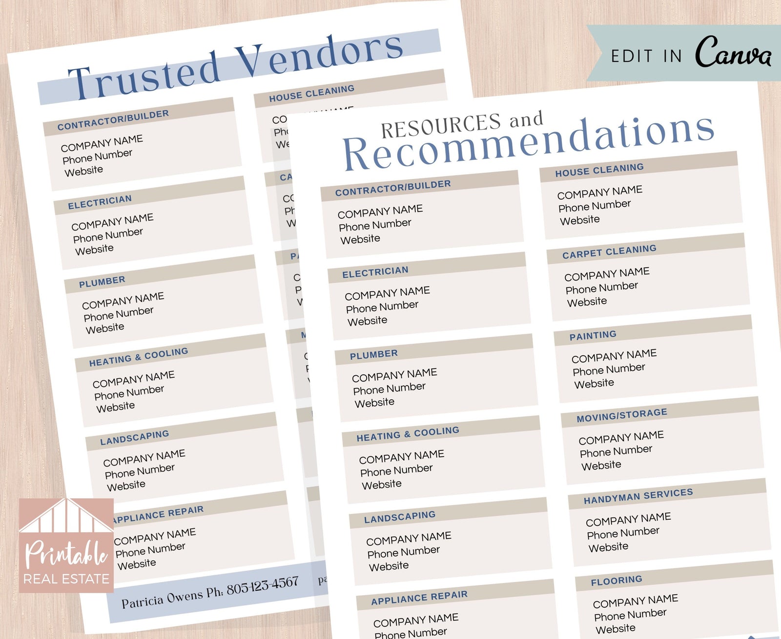 Trusted Vendors List Real Estate Flyer Template, Realtor Marketing Tool  Referral Guide