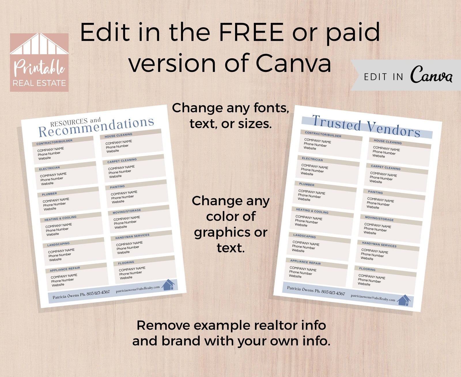 Trusted Vendors List Real Estate Flyer Template, Realtor Marketing Tool  Referral Guide