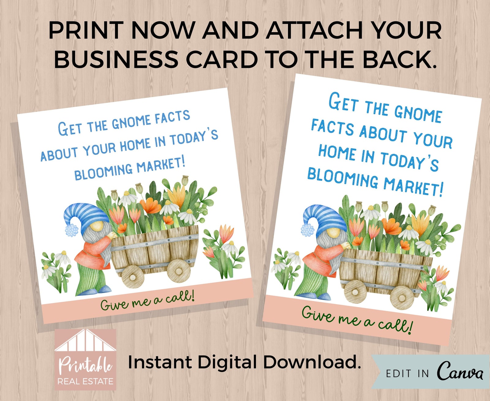 Summer Pop By Tags Realtor, Real Estate Pop By Template, Gnome Home Real Estate Farming Marketing, Real Estate Gift Tags Home Update PBS013